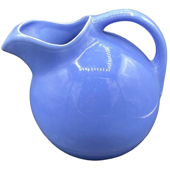 Home Laughlin Other - Vintage Pottery Tilted Homer Laughlin Fiesta Water Pitcher Ice Lip Blue American